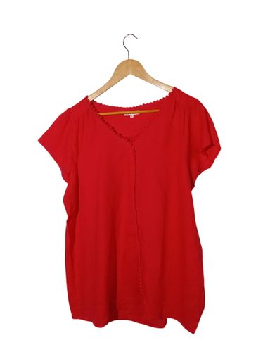 Blouse En Lin Rouge Framboise Paprika (T5951) - Label Emmaus - Modalova