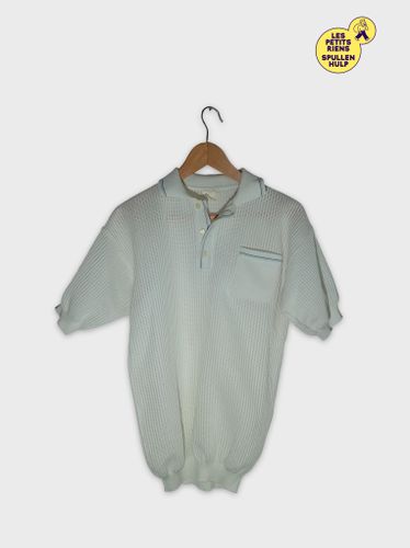 Vintage Polo Manches Longues Maille Aérée Col Polo M (V3473) - Label Emmaus - Modalova
