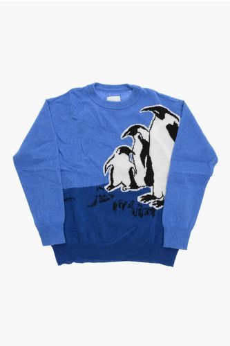EMPORIO Wool Blend Crew Neck Sweater with Embroidered Pengui size 10 Y - Armani Junior - Modalova