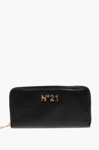 Leather wallet with Golden Effect Embossed Logo size Unica - N.21 - Modalova