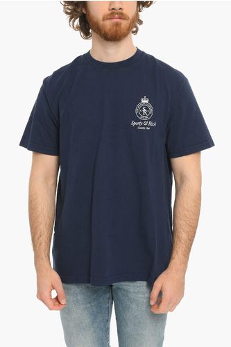 Logo Printed Cotton Crew-neck T-Shirt size Xl - Sporty & Rich - Modalova