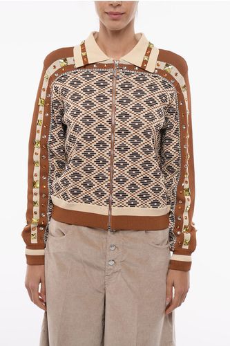Stretchy woven BENO Zip-up Sweatshirt with Rhinestones Detai size 44 - Dodo Bar Or - Modalova