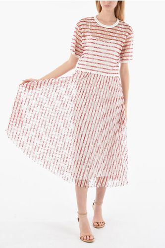 Striped Short Sleeved Lace Dress size M - Red Valentino - Modalova
