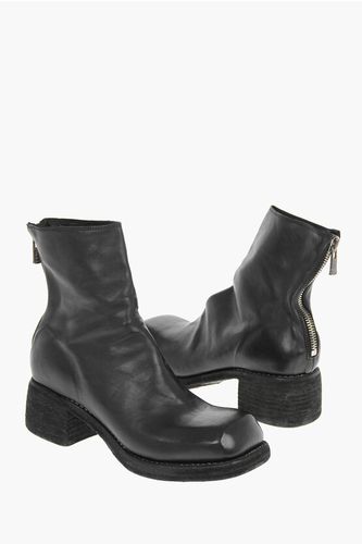 Squared Heel Horse Leather Booties with Back Zip 4cm size 38 - Guidi - Modalova