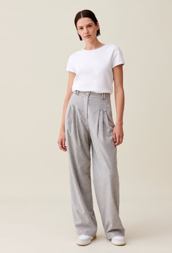 Pantalon large maille gris clair - Claudie Pierlot - Modalova