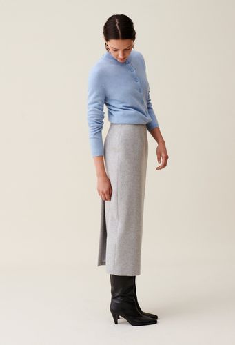 Jupe crayon taille haute gris clair - Claudie Pierlot - Modalova