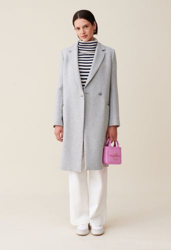 Manteau mi-long tailleur gris clair - Claudie Pierlot - Modalova