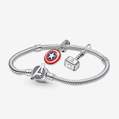 Bracelet composé Marvel Avengers Bouclier de Captain America et Marteau de Thor - Pandora - Modalova