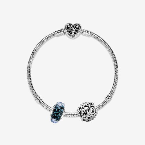Coffret Cadeau Bracelet Cœur Océan Bleu - Pandora - Modalova