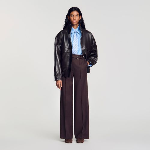 Pantalon à anneaux métalliques - Sandro Paris - Modalova