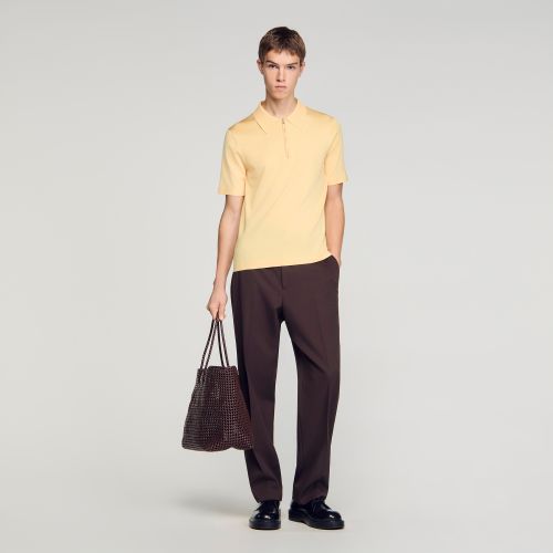 Polo en maille à col zippé - Sandro Paris - Modalova