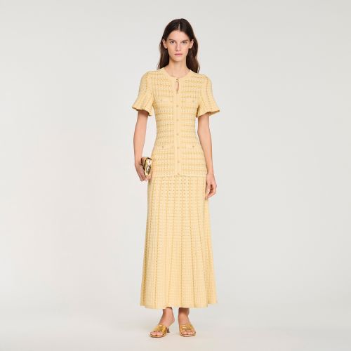 Robe longue maille strassée - Sandro Paris - Modalova