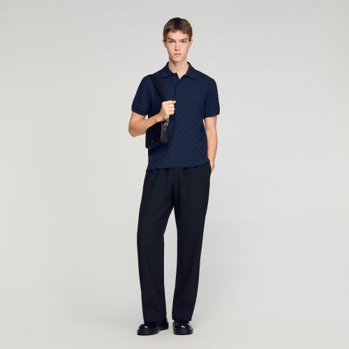 Polo jacquard Square Cross - Sandro Paris - Modalova