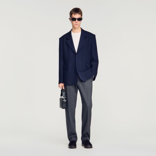 Veste oversize en laine vierge - Sandro Paris - Modalova