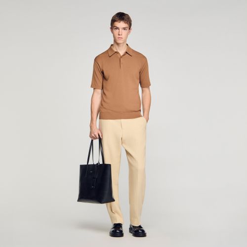 Polo en coton et soie - Sandro Paris - Modalova