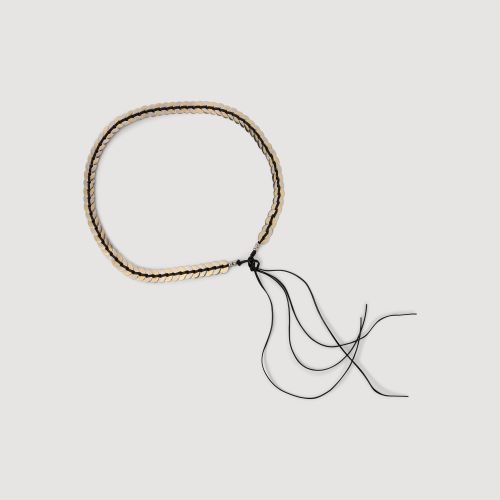 Ceinture bijou à lien en cuir - Sandro Paris - Modalova