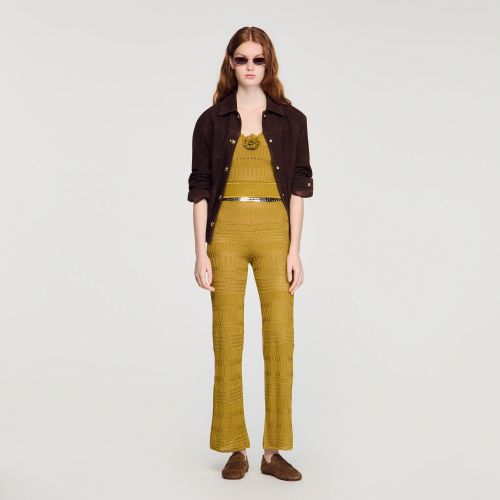 Pantalon en maille pointelle - Sandro Paris - Modalova