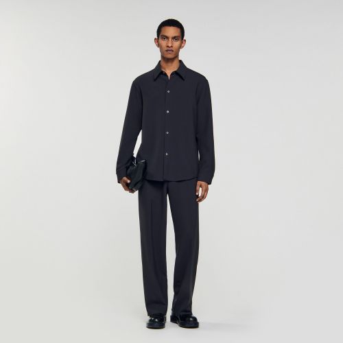 Chemise en jersey à manches longues - Sandro Paris - Modalova