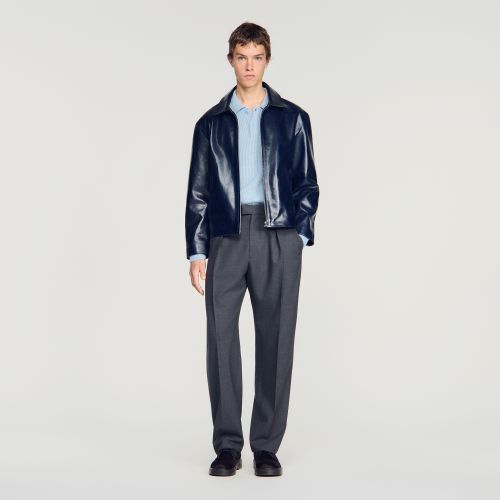 Blouson en cuir - Sandro Paris - Modalova