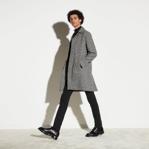 Manteau à carreaux en laine - Sandro Paris - Modalova