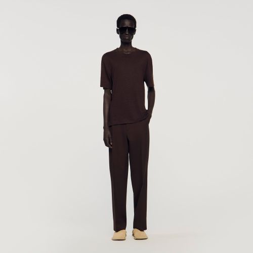 T-shirt en lin - Sandro Paris - Modalova
