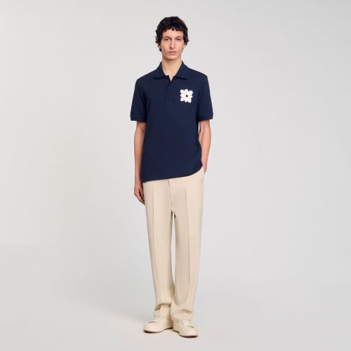 Polo à patch fleur - Sandro Paris - Modalova