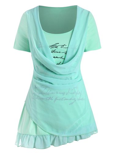 Tops Grandes Tailles T-shirt Graphique Superpos Lettre Imprime Grande Taille - Dresslily FR - Modalova