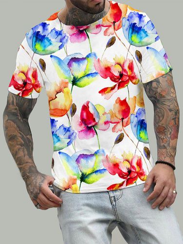 T-Shirts T-shirt Unisexe Imprim Fleur Aquarelle Partout - Dresslily FR - Modalova