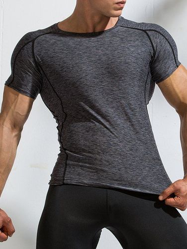 T-Shirts T-shirt de Maillot de Bain Sportif Moulant Minimaliste Manches Courtes Col Rond - Dresslily FR - Modalova