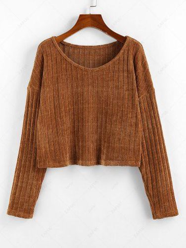 Ribbed Chenille Drop Shoulder Jumper Sweater - Zaful - Modalova