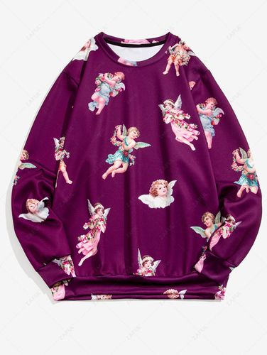 Sweat-shirt Vintage Imprim Ange Xl - Zaful FR - Modalova
