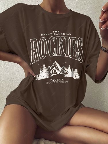 T-shirt Oversize Tunique Imprim Lettre d'Annes 90 S - Zaful FR - Modalova