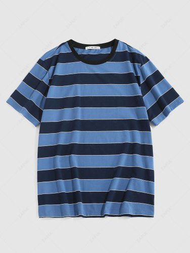 Colorblock Stripes Short Sleeves T-shirt - Zaful - Modalova
