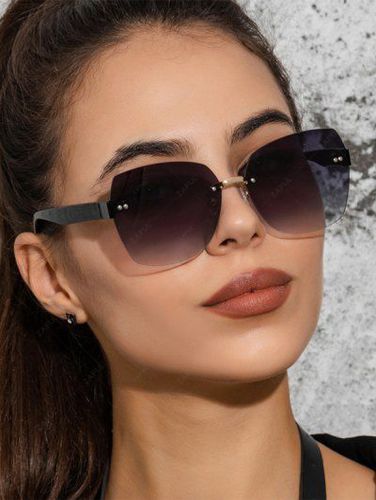 Ombre Color Lens Rimless Sunglasses - Zaful - Modalova