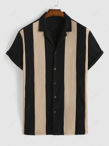 Colorblock Striped Knitted Bowling Camp Shirt - Zaful - Modalova