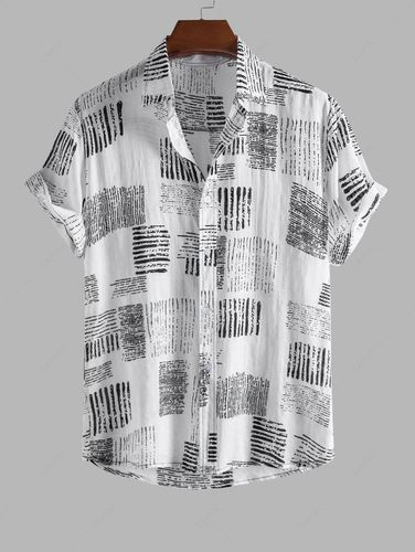Chemise Imprim Abstraite Manches Courtes L - Zaful FR - Modalova