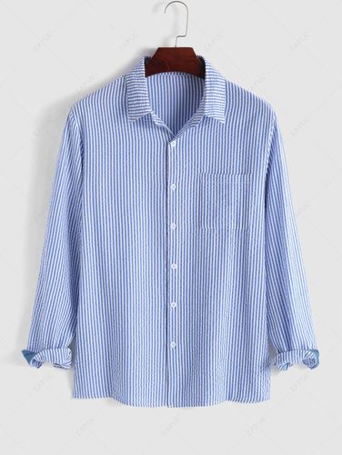 Chemise Raye avec Poche en Avant L - Zaful FR - Modalova