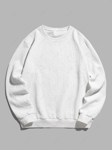 Sweat-shirt Pull-over Lettre en Jacquard - ZAFUL - Modalova