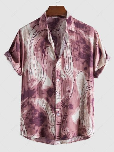 Chemise Imprim Peinture D'Encre Manches Courtes M - Zaful FR - Modalova
