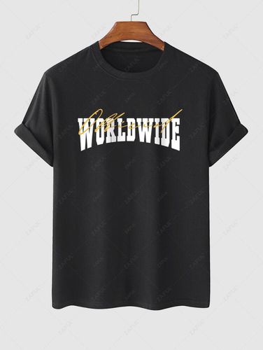 T-shirt Imprim Lettre Worldwild Manches Courtes S - Zaful FR - Modalova