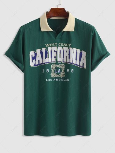 ZAFUL T-shirt Lettre CALIFORNIA Manche Courte Col Polo S - Zaful FR - Modalova