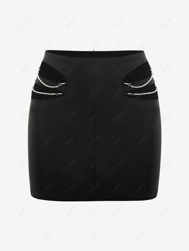 ZAFUL Jupes Mini Jupe Moulante Chane Sexy Dcoupe avec Strass S - Zaful FR - Modalova