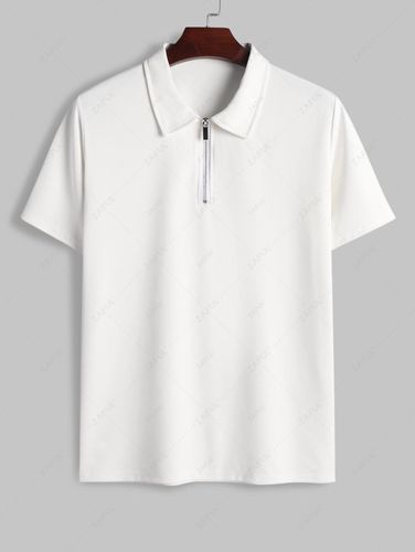 T-shirt de Base à Demi-Zip à Col Polo - ZAFUL - Modalova
