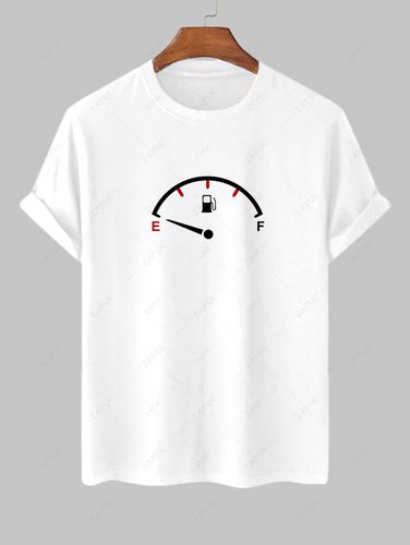 T-shirt Simple paule Froide Imprim Manches Courtes en Coton Xl - Zaful FR - Modalova