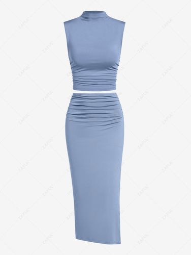 ZAFUL Ensemble Jupe Courte Robe Mi-Longue Moulante Fendue Jambe Haute Volants Deux Pices Taille unique - Zaful FR - Modalova