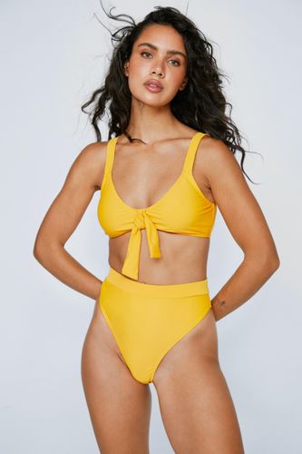 Bikini Brassière À Nœud & Culotte Haute - 32 - Nasty Gal - Modalova