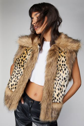 Veste Premium Sans Manches À Fausse Fourrure Et Imprimé Léopard - 42 - Nasty Gal - Modalova