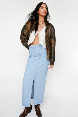 Jupe Mi-Longue Fendue En Jean - 36 - Nasty Gal - Modalova