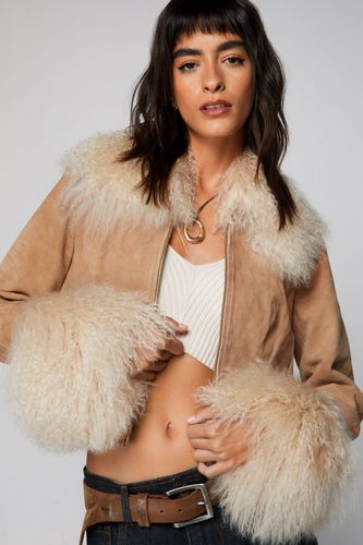 Veste Courte En Daim Premium - - 38 - Nasty Gal - Modalova