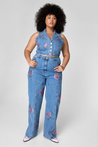 Plus Rose Hotfix Denim Jean - 52 - Nasty Gal - Modalova